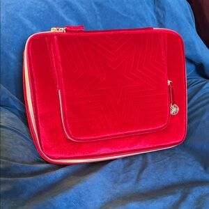 New Large estee lauder Elegant Red Velvet Women's cosmetic Bag
